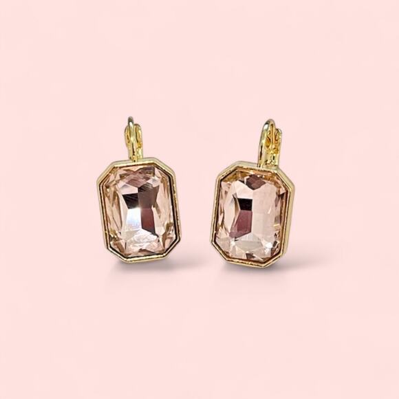 Pink Crystal Earrings - Picture 1 of 7